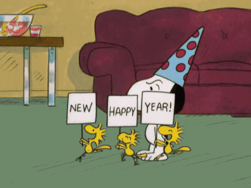 Snoppy i kurczaki szczęśliwego nowego roku